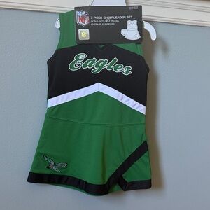 NFL Green Black White Eagles Cheerleader Set